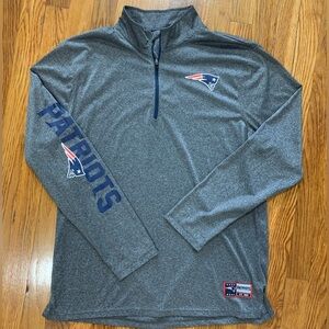 New England Patriots Gray Long Sleeve Quarter Zip